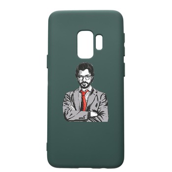 Husa Premium Silicon Compatibila Cu Samsung Galaxy S9, La Casa De Papel - Profesor, cu interiorul din material textil, protectie camera, Forest Green, PFG712 Husa Premium Silicon Compatibila Cu Samsung Galaxy S9, La Casa De Papel - Profesor, cu interiorul din material textil, protectie camera, Forest Green, PFG712