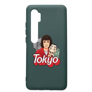 Husa Premium Silicon Compatibila Cu Xiaomi Mi Note 10, La Casa De Papel - Tokyo, cu interiorul din material textil, protectie camera, Forest Green, PFG717 Husa Premium Silicon Compatibila Cu Xiaomi Mi Note 10, La Casa De Papel - Tokyo, cu interiorul din material textil, protectie camera, Forest Green, PFG717