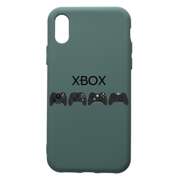 Husa Premium Silicon Compatibila Cu Apple iPhone XS Max, Gamer Xbox, cu interiorul din material textil, protectie camera, Forest Green, PFG674 Husa Premium Silicon Compatibila Cu Apple iPhone XS Max, Gamer Xbox, cu interiorul din material textil, protectie camera, Forest Green, PFG674