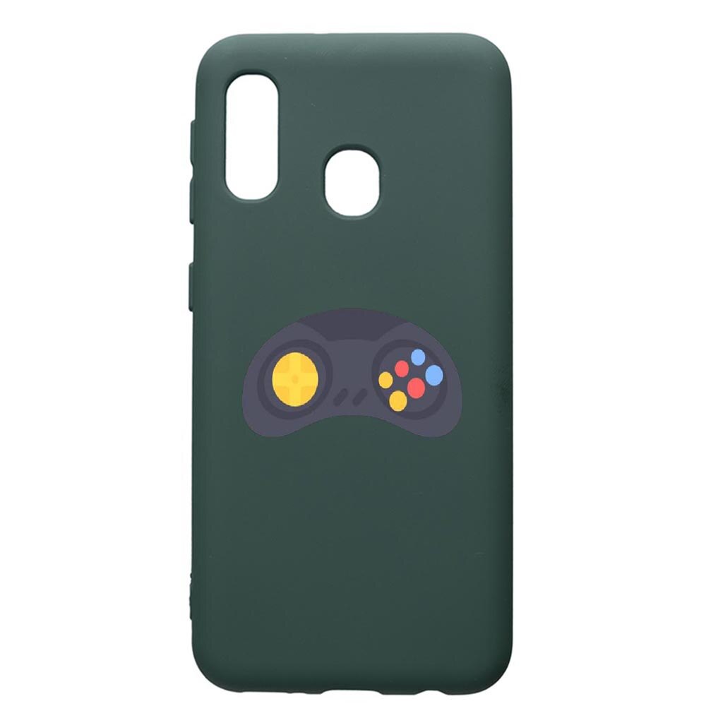 Husa Premium Silicon Compatibila Cu Samsung Galaxy A20E, Gamer - Xbox, cu interiorul din material textil, protectie camera, Forest Green, PFG672