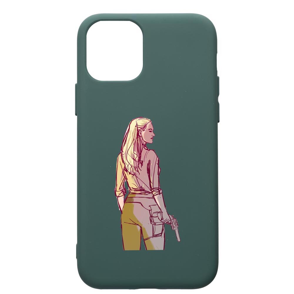 Husa Premium Silicon Compatibila Cu Apple iPhone 11, Westworld, Movie, cu interiorul din material textil, protectie camera, Forest Green, PFG676