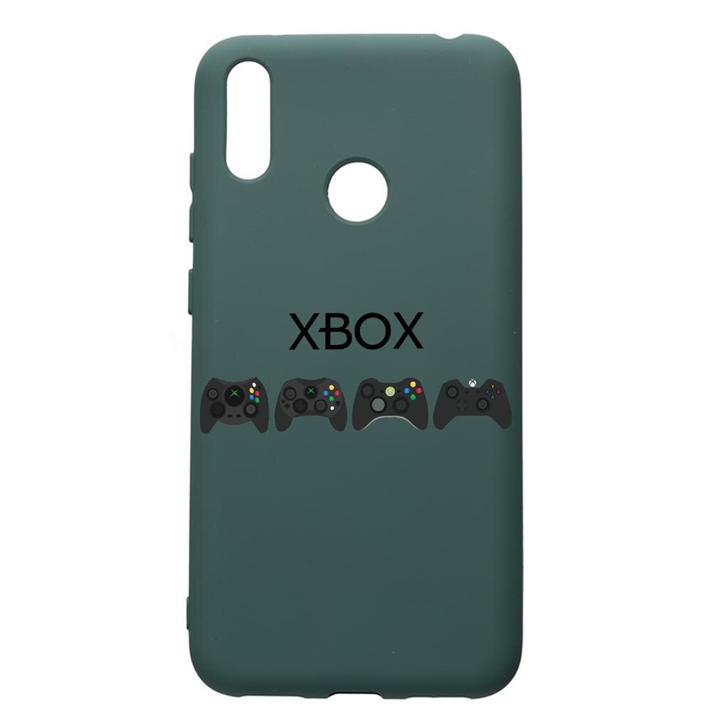 Husa Premium Silicon Compatibila Cu Huawei Y7 2019, Gamer Xbox, cu interiorul din material textil, protectie camera, Forest Green, PFG674