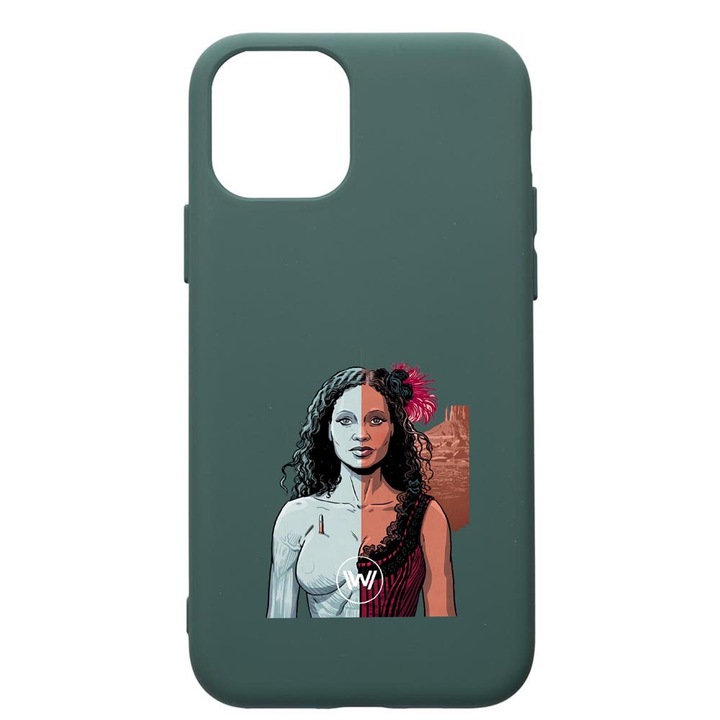 Husa Premium Silicon Compatibila Cu Apple iPhone 11, Westworld, Movie, cu interiorul din material textil, protectie camera, Forest Green, PFG677