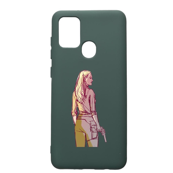 Husa Premium Silicon Compatibila Cu Huawei P Smart 2020, Westworld, Movie, cu interiorul din material textil, protectie camera, Forest Green, PFG676