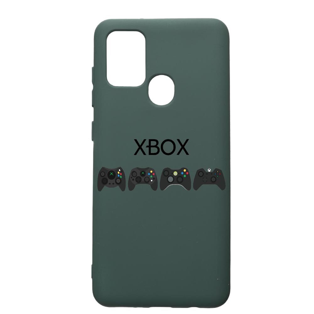 Husa Premium Silicon Compatibila Cu Samsung Galaxy A21S, Gamer Xbox, cu interiorul din material textil, protectie camera, Forest Green, PFG674