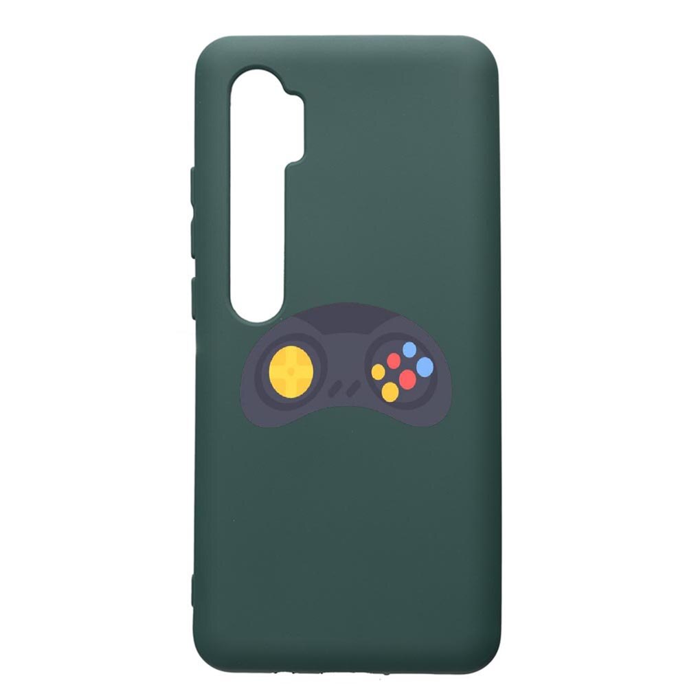 Husa Premium Silicon Compatibila Cu Xiaomi Mi Note 10, Gamer - Xbox, cu interiorul din material textil, protectie camera, Forest Green, PFG672