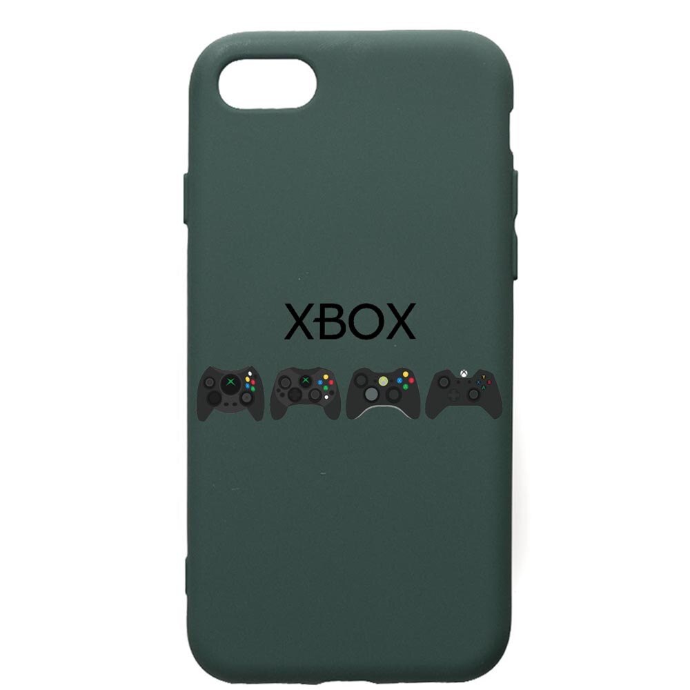 Husa Premium Silicon Compatibila Cu Apple iPhone SE 2 / iPhone 8 / iPhone 7, Gamer Xbox, cu interiorul din material textil, protectie camera, Forest Green, PFG674