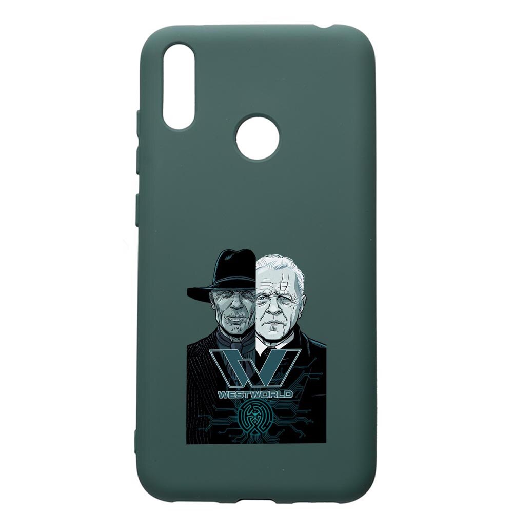 Husa Premium Silicon Compatibila Cu Huawei Y7 2019, Westworld, Movie, cu interiorul din material textil, protectie camera, Forest Green, PFG678