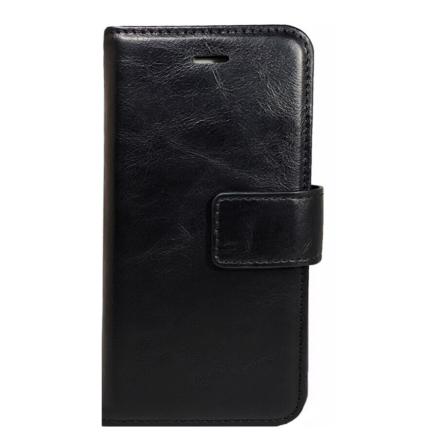 Husa Flip Wallet , compatibila cu iPhone SE2/8/7/6S, piele naturala 100% , carcasa detasabila magnetic back cover, Negru