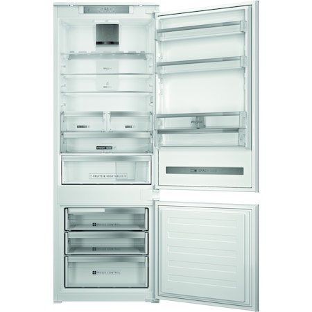 Хладилник с Фризер за вгражданеa Whirlpool SP40802EU2, 400 л, Клас E, LessFrost, H 193.5 см, Бял