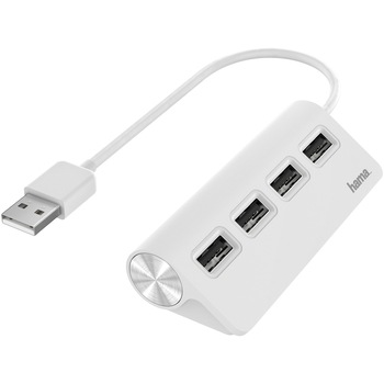 Hub Hama 4 porturi USB 2.0, alb Hub Hama 4 porturi USB 2.0, alb