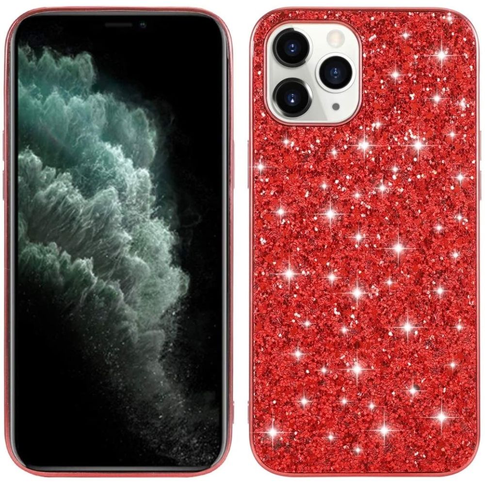 Husa Lemontti Glitter Powder compatibila cu iPhone 12 Pro Max, Red