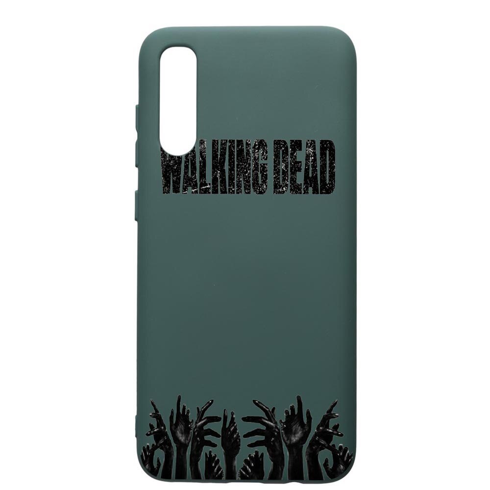 Husa Premium Silicon Compatibila Cu Samsung Galaxy A70, The Walking Dead, cu interiorul din material textil, protectie camera, Forest Green, PFG301