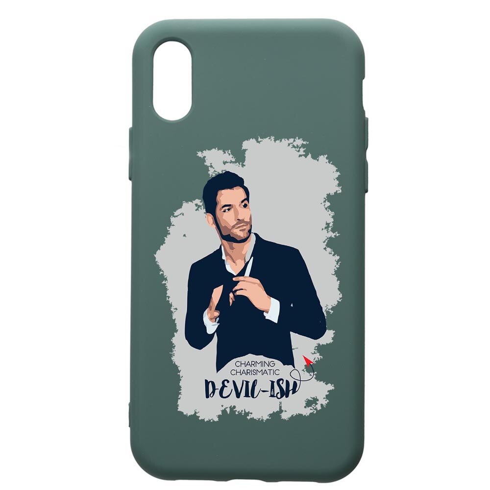Husa Premium Silicon Compatibila Cu Apple iPhone XS / iPhone X, Lucifer, cu interiorul din material textil, protectie camera, Forest Green, PFG299
