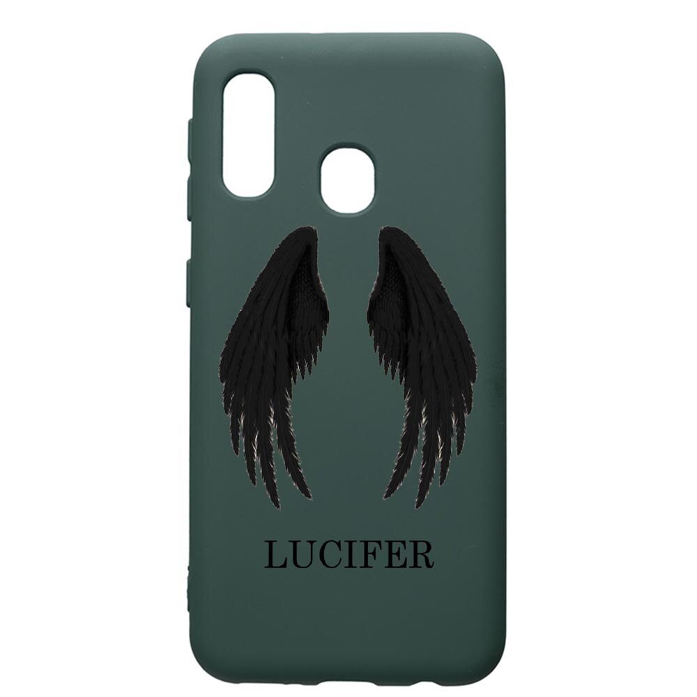 Husa Premium Silicon Compatibila Cu Samsung Galaxy A40, Lucifer, cu interiorul din material textil, protectie camera, Forest Green, PFG298