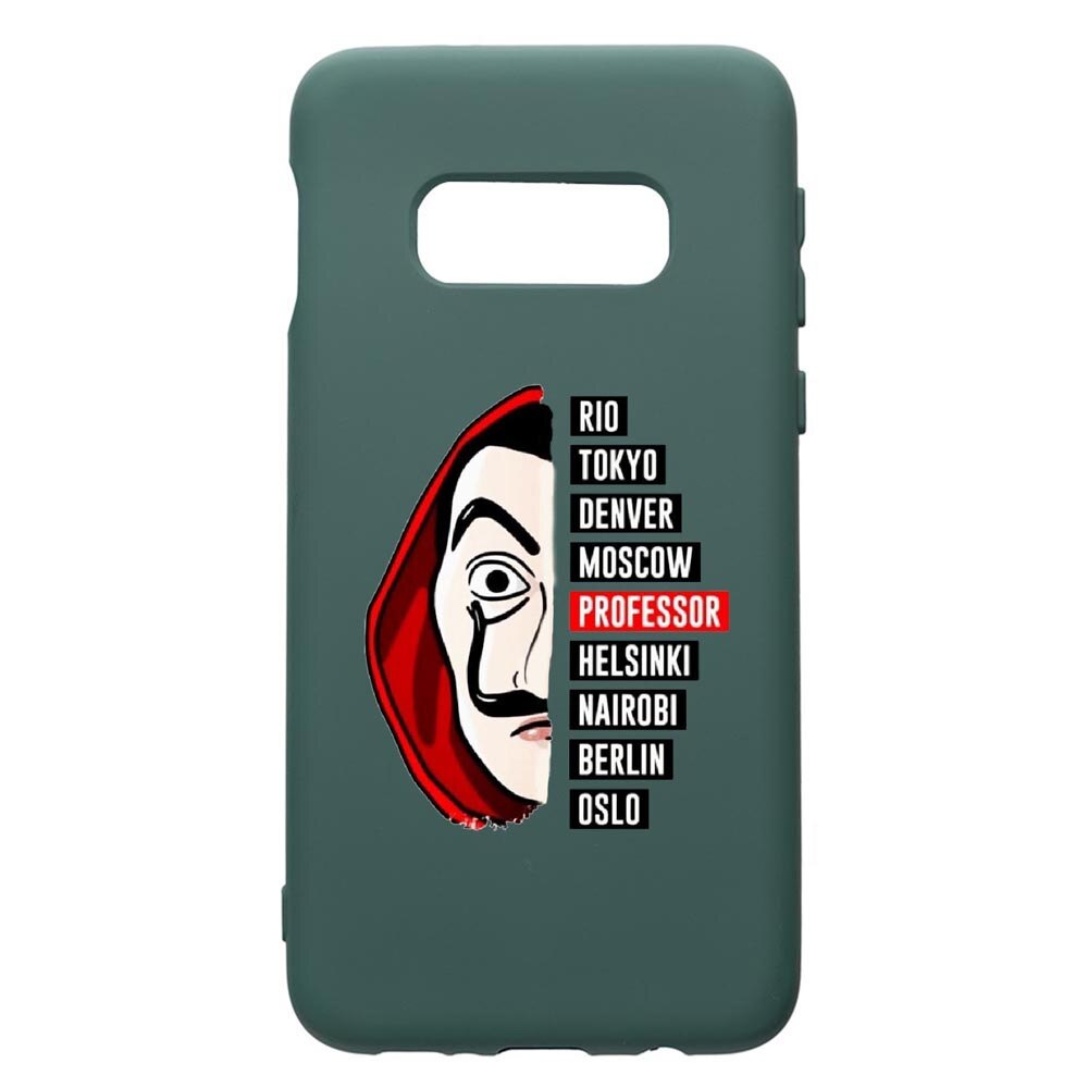 Husa Premium Silicon Compatibila Cu Samsung Galaxy S8, La Casa De Papel, cu interiorul din material textil, protectie camera, Forest Green, PFG302