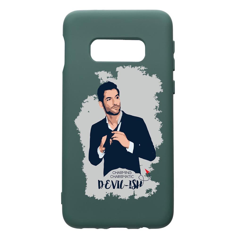 Husa Premium Silicon Compatibila Cu Samsung Galaxy S10e, Lucifer, cu interiorul din material textil, protectie camera, Forest Green, PFG299