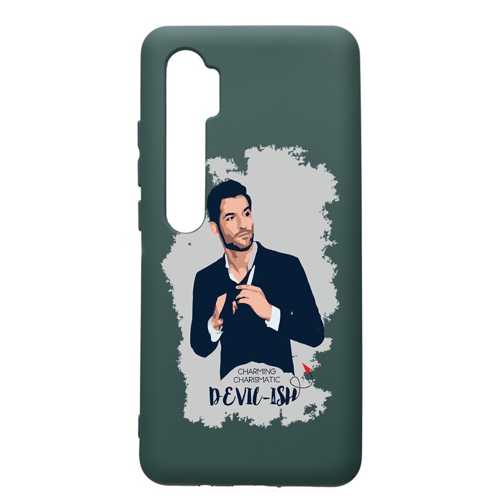 Husa Premium Silicon Compatibila Cu Xiaomi Mi Note 10, Lucifer, cu interiorul din material textil, protectie camera, Forest Green, PFG299