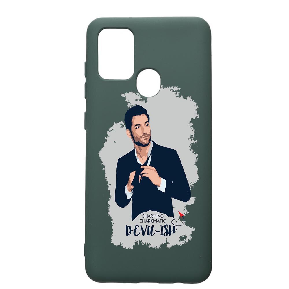 Husa Premium Silicon Compatibila Cu Samsung Galaxy A21S, Lucifer, cu interiorul din material textil, protectie camera, Forest Green, PFG299