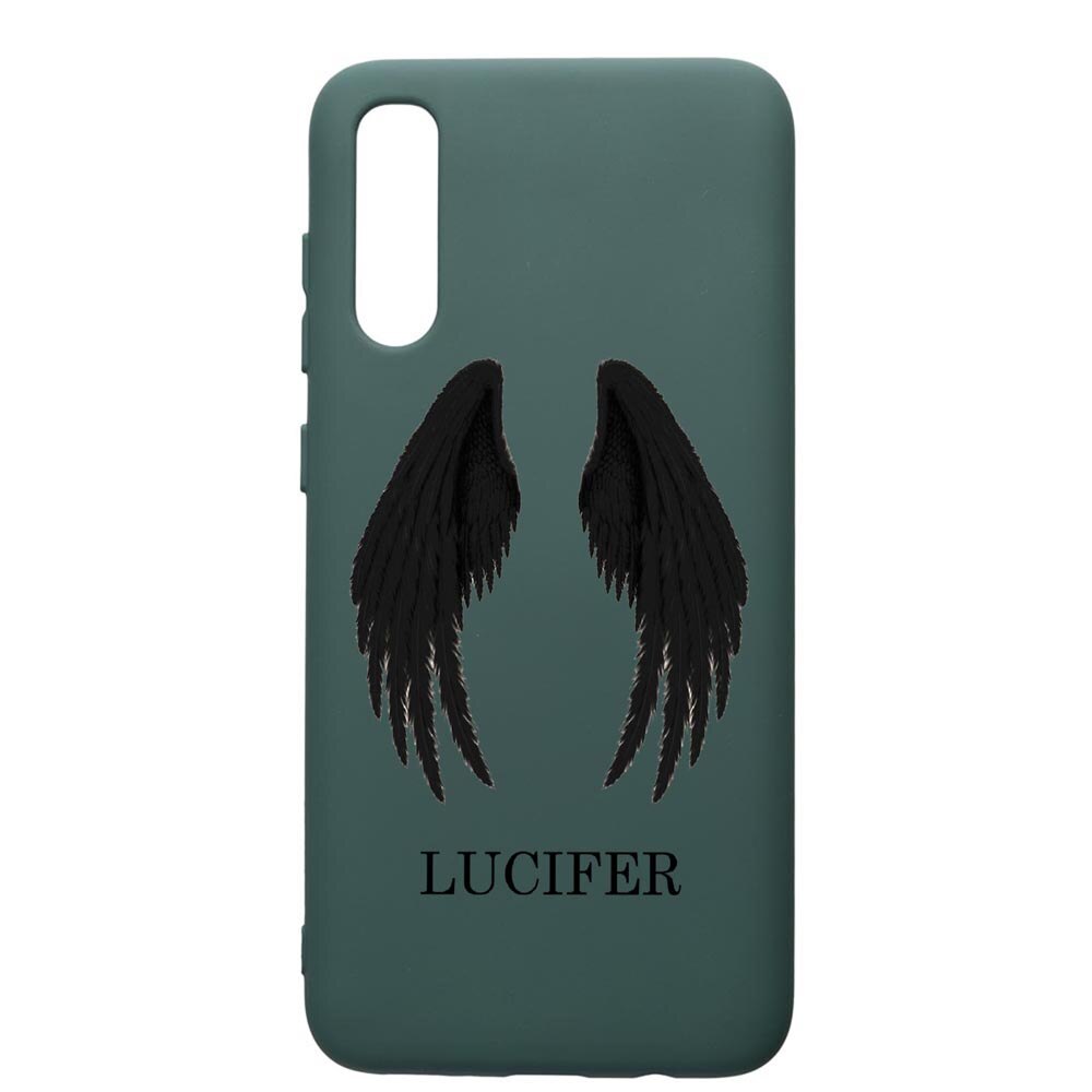 Husa Premium Silicon Compatibila Cu Samsung Galaxy A70, Lucifer, cu interiorul din material textil, protectie camera, Forest Green, PFG298
