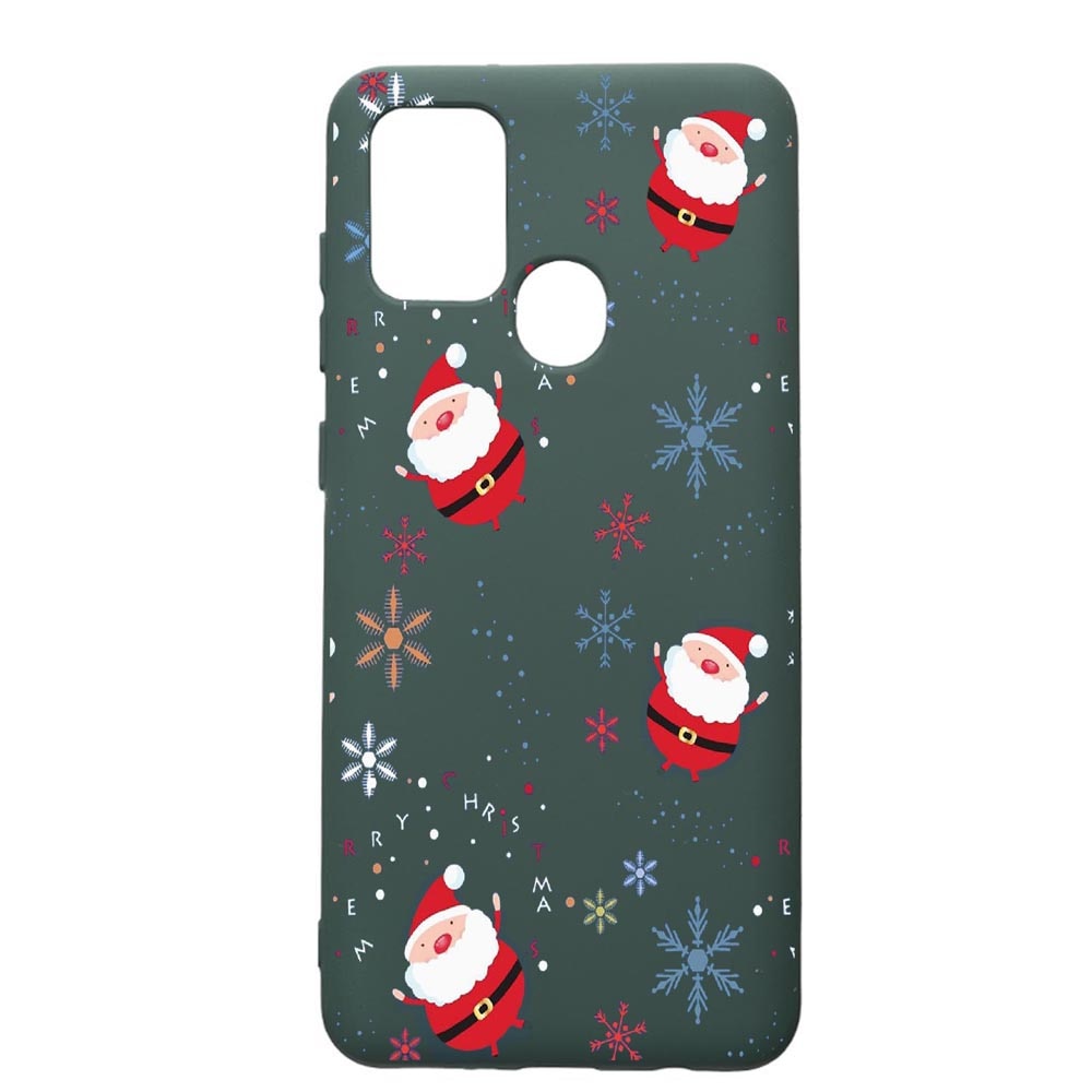 Husa Premium Silicon Compatibila Cu Samsung Galaxy A21S, Xmas, cu interiorul din material textil, protectie camera, Forest Green, PFG308