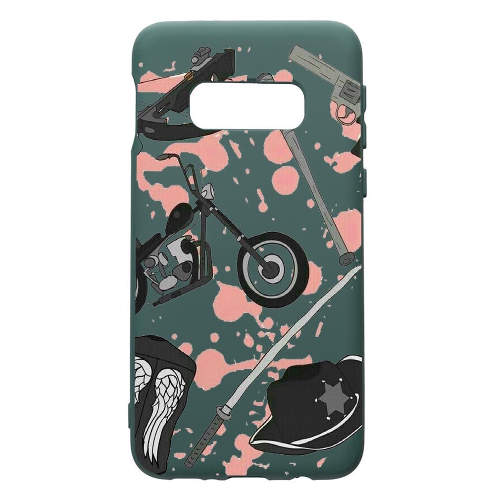 Husa Premium Silicon Compatibila Cu Samsung Galaxy S8, The Walking Dead, cu interiorul din material textil, protectie camera, Forest Green, PFG307