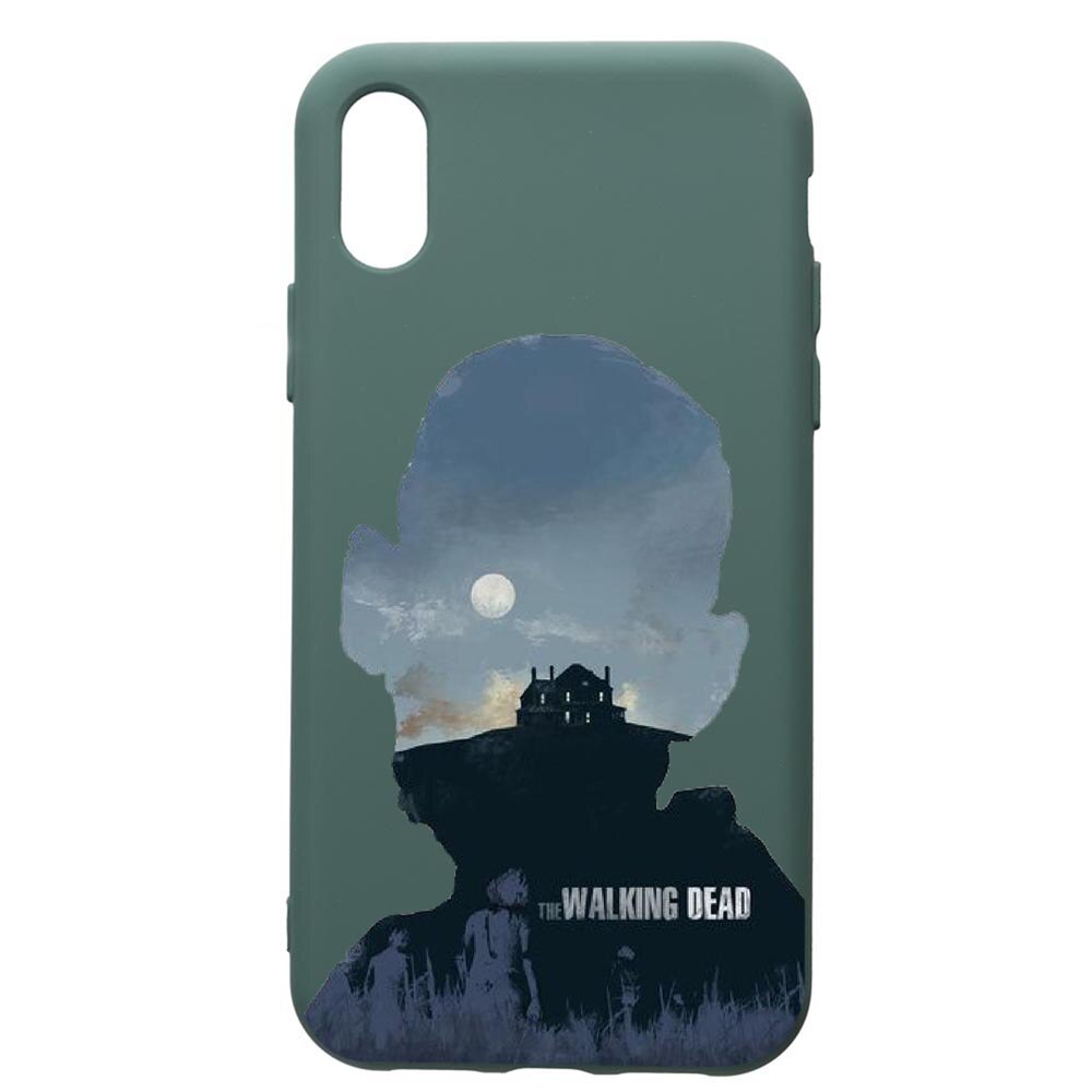 Husa Premium Silicon Compatibila Cu Xiaomi Redmi 7A, The Walking Dead, cu interiorul din material textil, protectie camera, Forest Green, PFG303