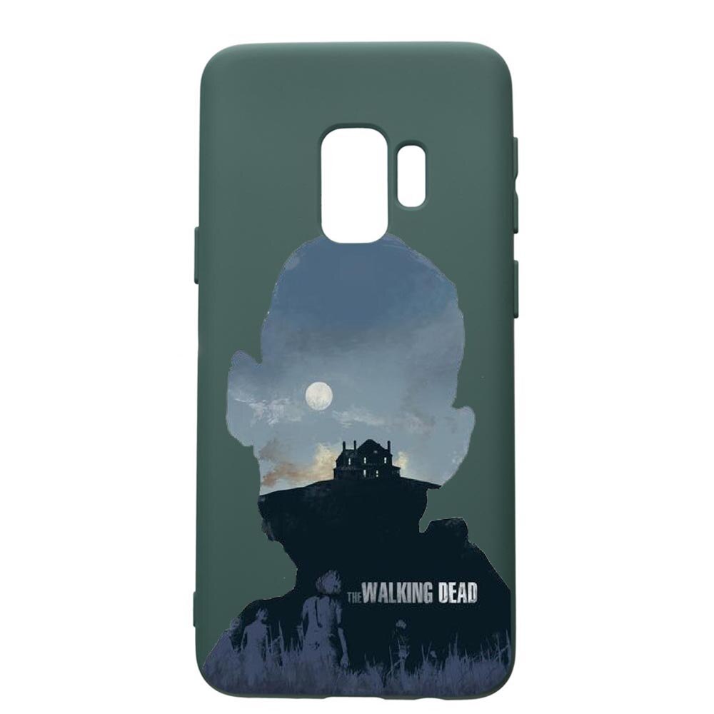 Husa Premium Silicon Compatibila Cu Samsung Galaxy S9, The Walking Dead, cu interiorul din material textil, protectie camera, Forest Green, PFG303
