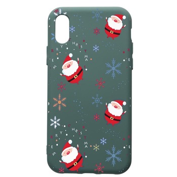 Husa Premium Silicon Compatibila Cu Samsung Galaxy A10, Xmas, cu interiorul din material textil, protectie camera, Forest Green, PFG308 Husa Premium Silicon Compatibila Cu Samsung Galaxy A10, Xmas, cu interiorul din material textil, protectie camera, Forest Green, PFG308