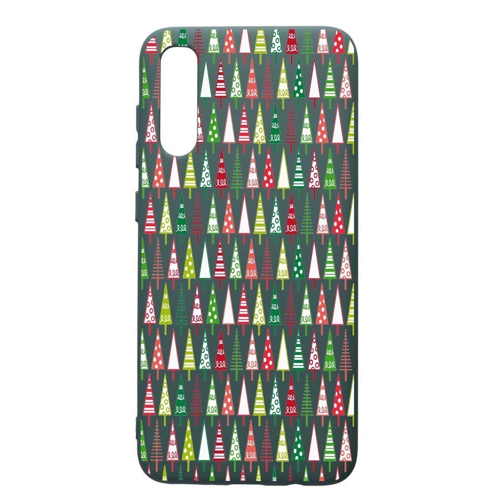 Husa Premium Silicon Compatibila Cu Samsung Galaxy A70, Xmas Tree, cu interiorul din material textil, protectie camera, Forest Green, PFG340