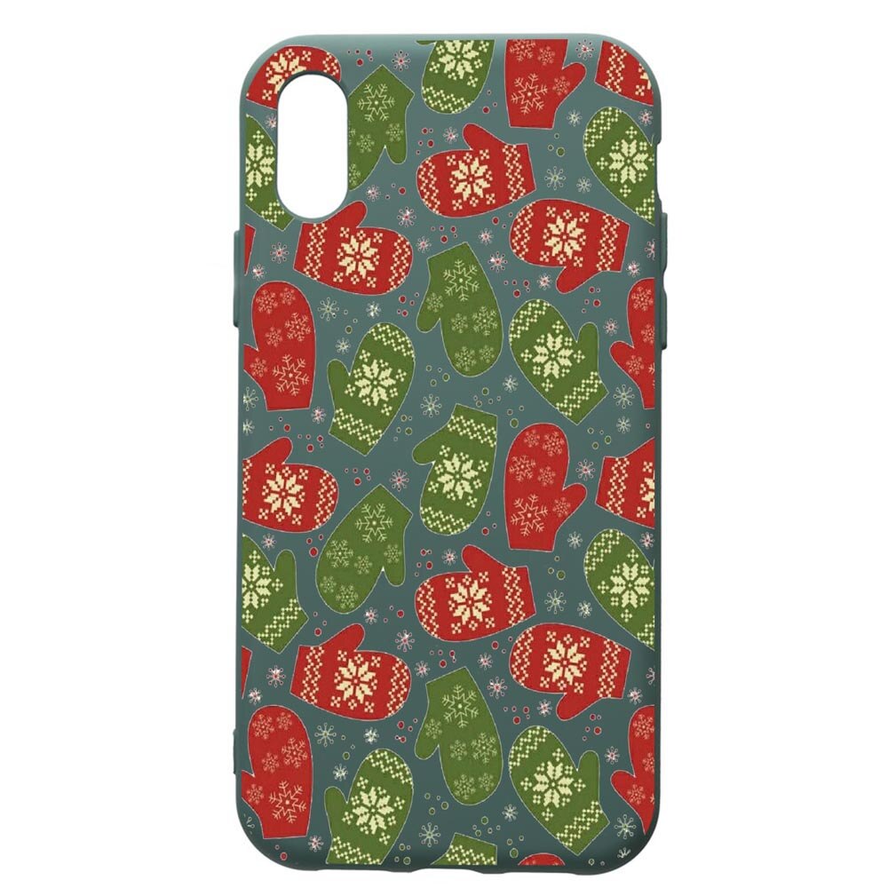 Husa Premium Silicon Compatibila Cu Apple iPhone XS Max, Winter, cu interiorul din material textil, protectie camera, Forest Green, PFG352