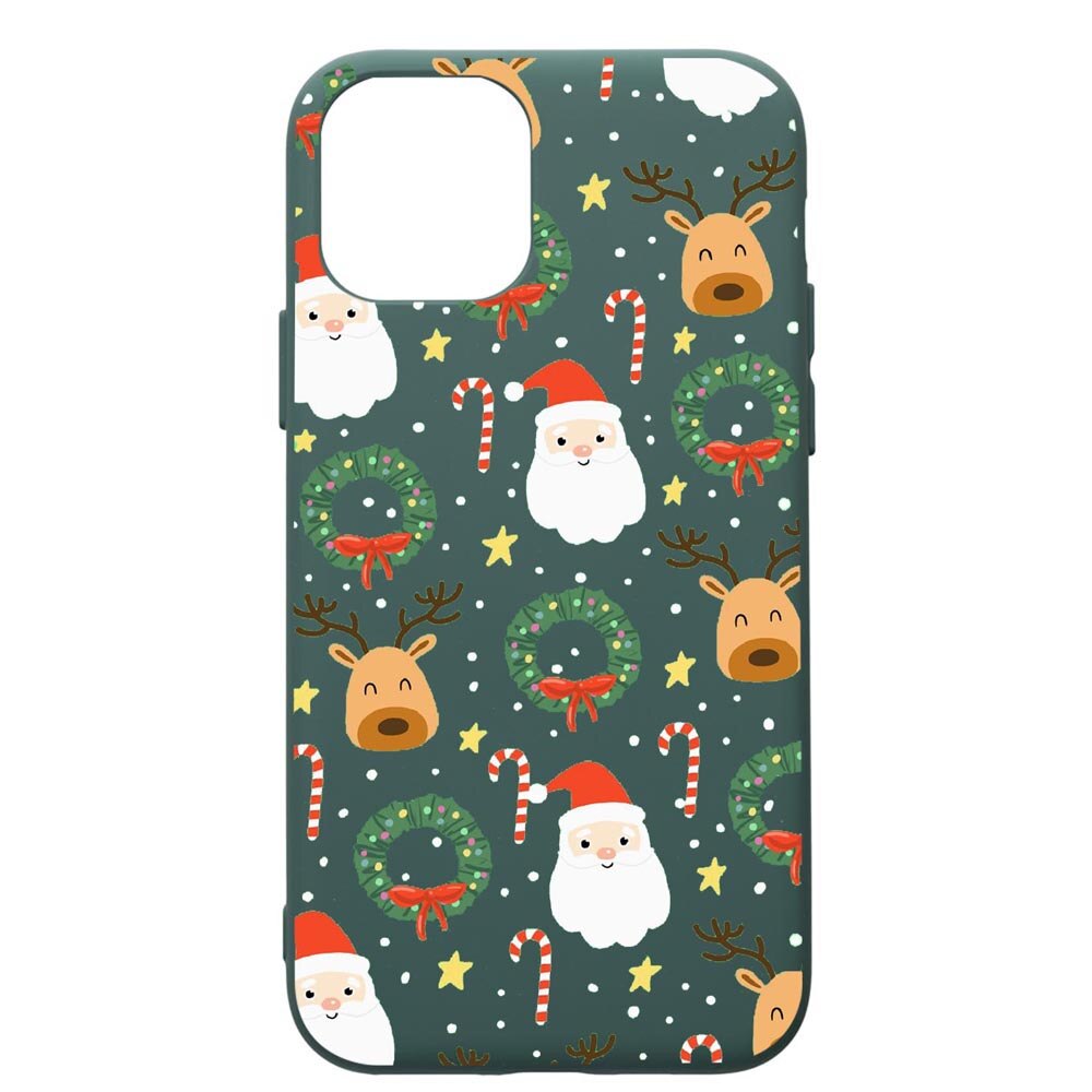 Husa Premium Silicon Compatibila Cu Apple iPhone 11, Happy, cu interiorul din material textil, protectie camera, Forest Green, PFG350