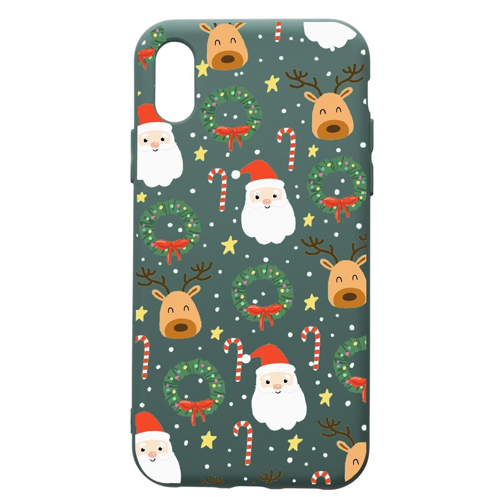 Husa Premium Silicon Compatibila Cu Apple iPhone XS Max, Happy, cu interiorul din material textil, protectie camera, Forest Green, PFG350