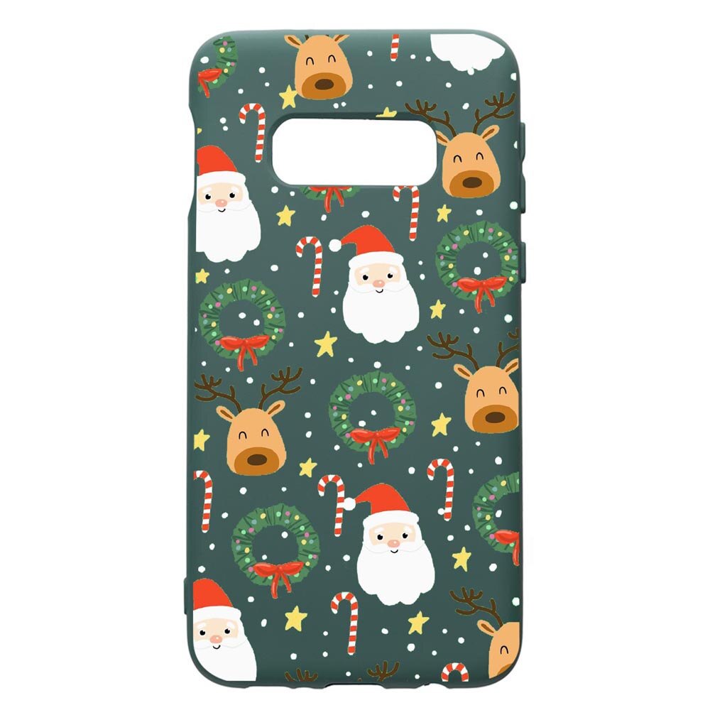 Husa Premium Silicon Compatibila Cu Samsung Galaxy S10e, Happy, cu interiorul din material textil, protectie camera, Forest Green, PFG350