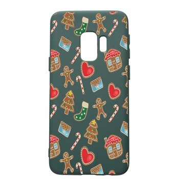 Husa Premium Silicon Compatibila Cu Samsung Galaxy S9, Sweets, cu interiorul din material textil, protectie camera, Forest Green, PFG353 Husa Premium Silicon Compatibila Cu Samsung Galaxy S9, Sweets, cu interiorul din material textil, protectie camera, Forest Green, PFG353