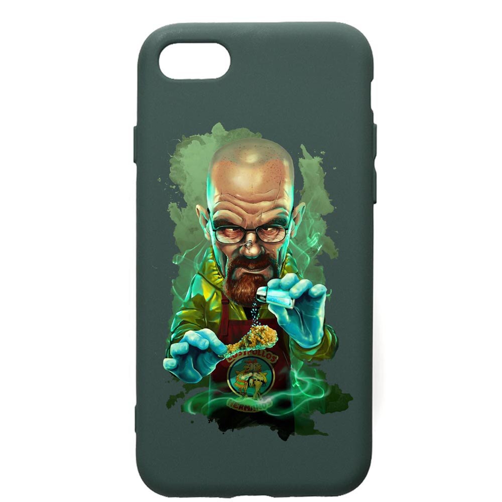 Husa Premium Silicon Compatibila Cu Apple iPhone SE 2 / iPhone 8 / iPhone 7, Breaking Bad, cu interiorul din material textil, protectie camera, Forest Green, PFG367
