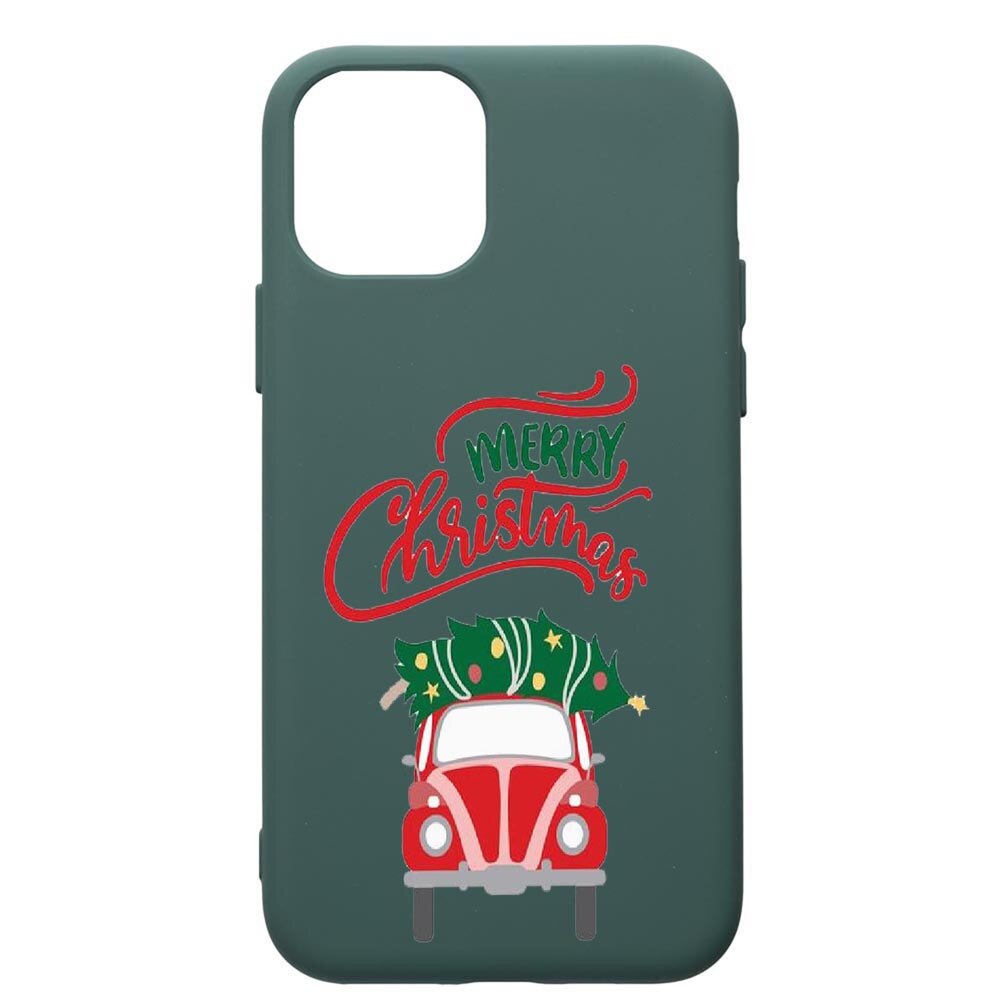 Husa Premium Silicon Compatibila Cu Apple iPhone 11 Pro, Xmas, cu interiorul din material textil, protectie camera, Forest Green, PFG357