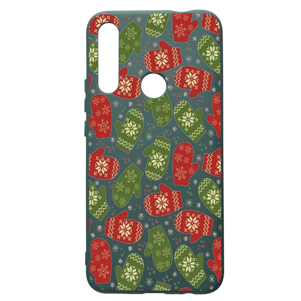 Husa Premium Silicon Compatibila Cu Huawei P Smart Z, Winter, cu interiorul din material textil, protectie camera, Forest Green, PFG352