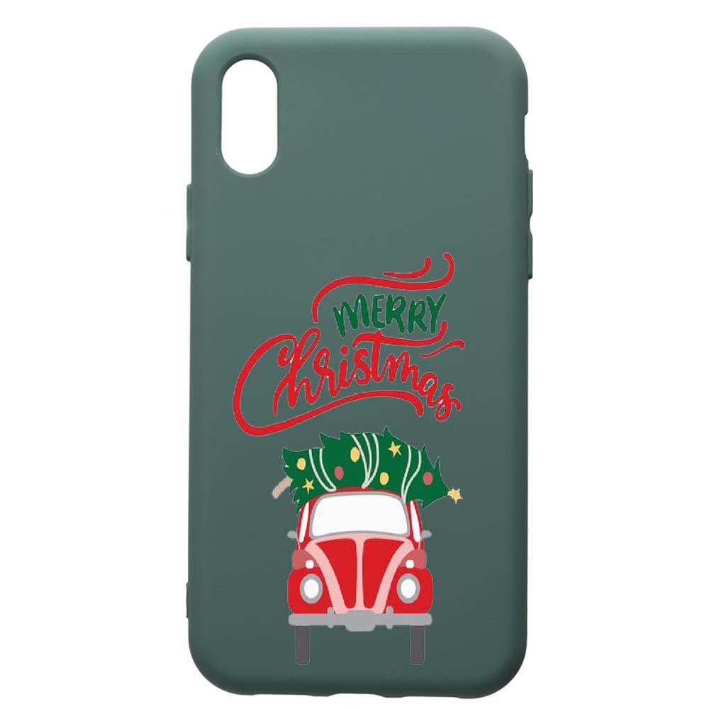 Husa Premium Silicon Compatibila Cu Huawei Y5 2019, Xmas, cu interiorul din material textil, protectie camera, Forest Green, PFG357