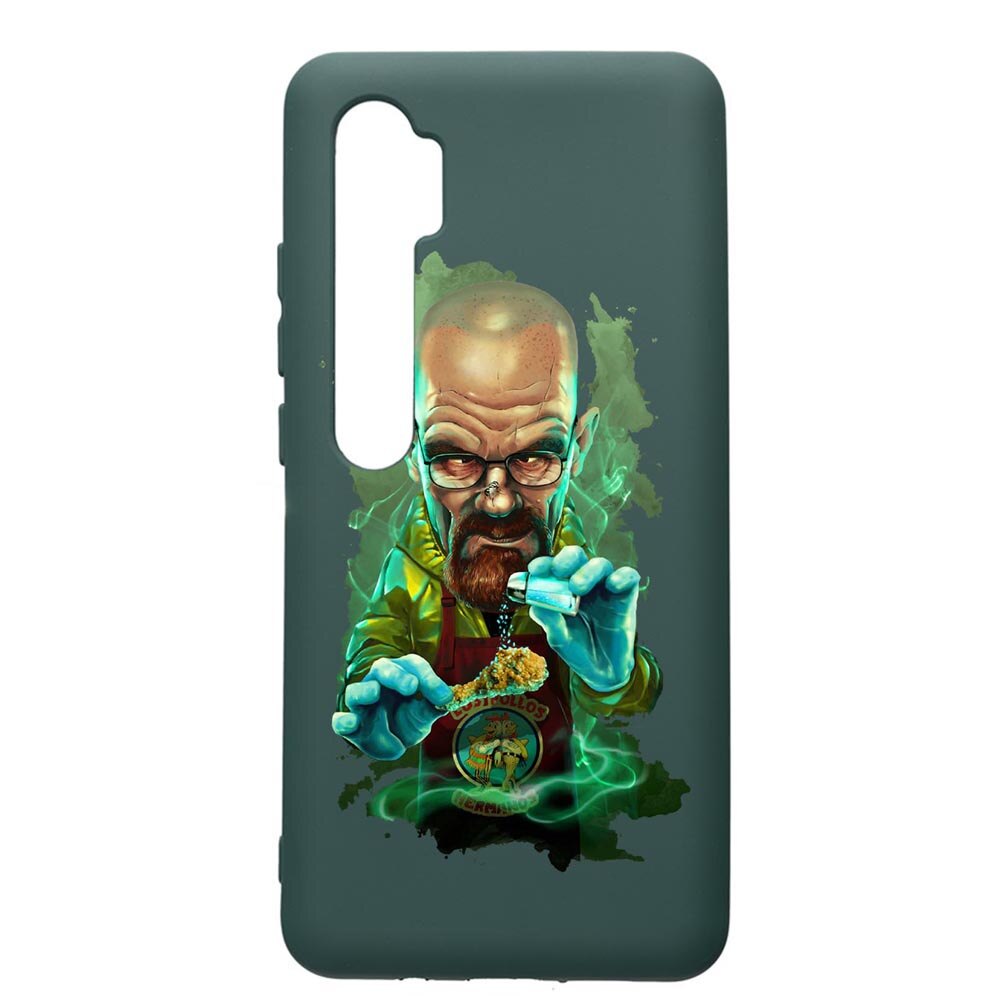 Husa Premium Silicon Compatibila Cu Xiaomi Mi Note 10, Breaking Bad, cu interiorul din material textil, protectie camera, Forest Green, PFG367