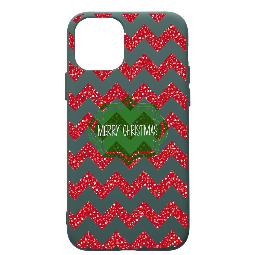 Husa Premium Silicon Compatibila Cu Apple iPhone 11, Xmas, cu interiorul din material textil, protectie camera, Forest Green, PFG316