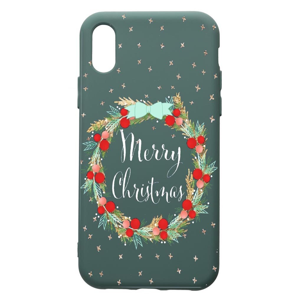 Husa Premium Silicon Compatibila Cu Xiaomi Redmi 7A, Xmas, cu interiorul din material textil, protectie camera, Forest Green, PFG312