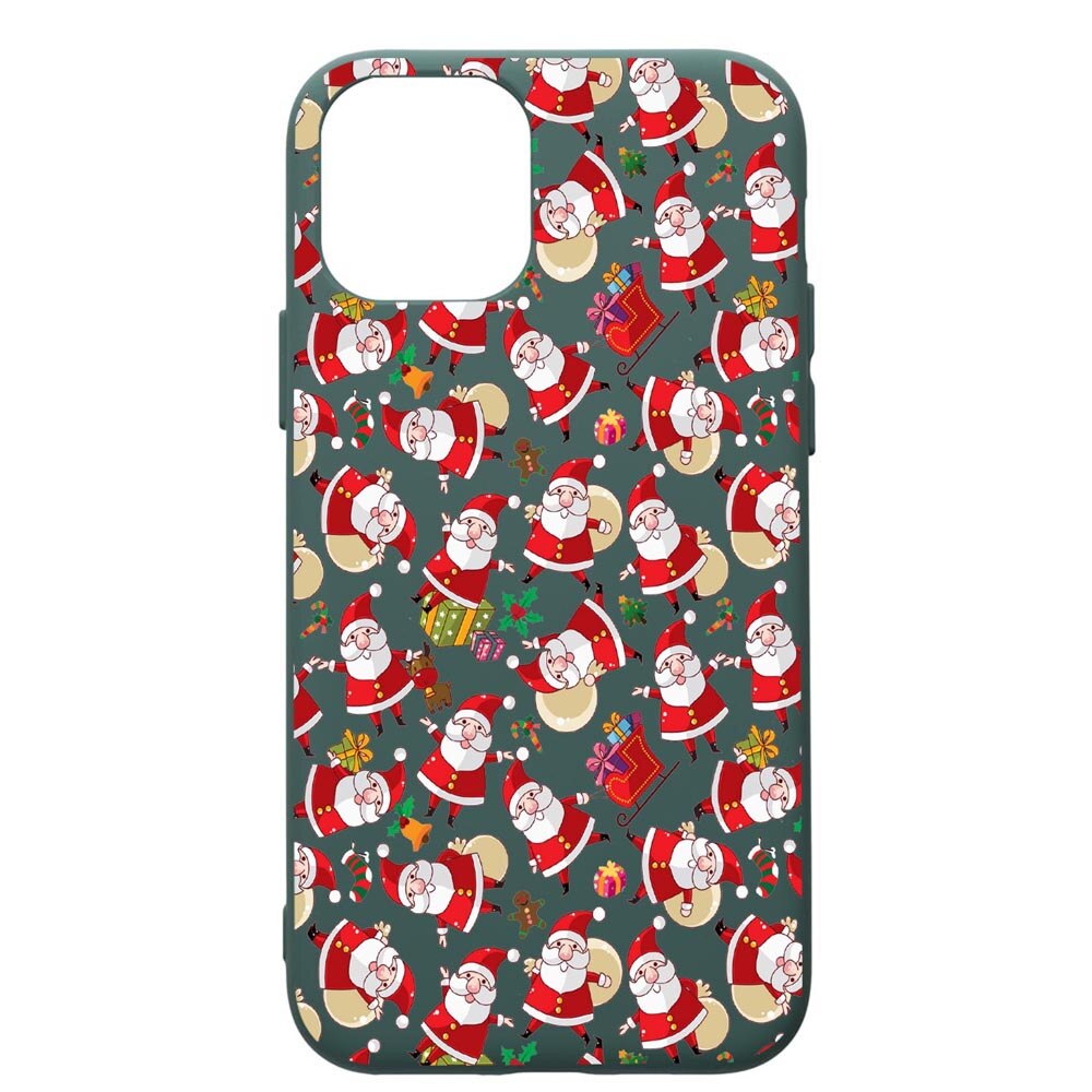 Husa Premium Silicon Compatibila Cu Apple iPhone 11 Pro, Xmas, cu interiorul din material textil, protectie camera, Forest Green, PFG315