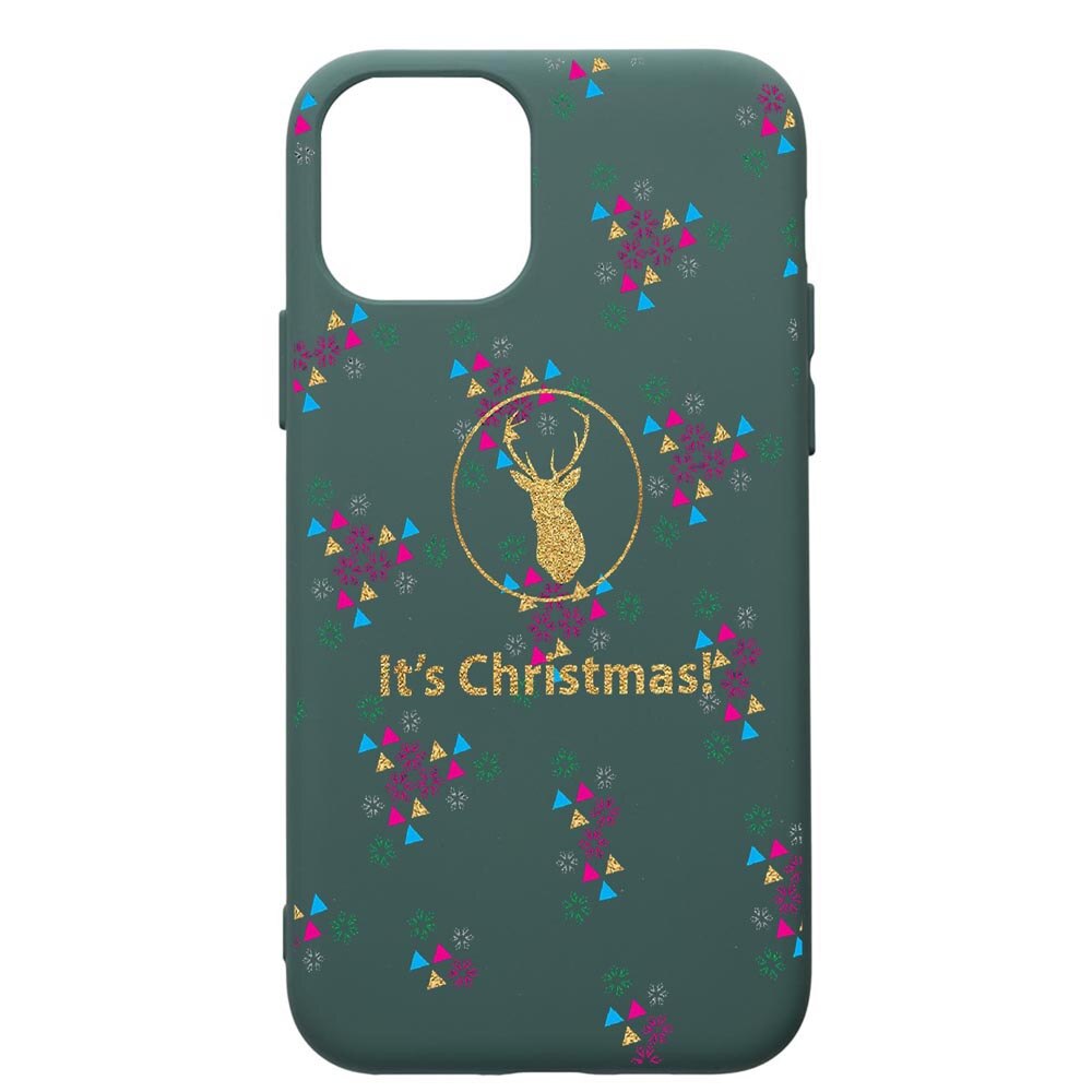 Husa Premium Silicon Compatibila Cu Apple iPhone 11 Pro, Xmas, cu interiorul din material textil, protectie camera, Forest Green, PFG313