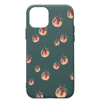 Husa Premium Silicon Compatibila Cu Apple iPhone 11, Xmas, cu interiorul din material textil, protectie camera, Forest Green, PFG339 Husa Premium Silicon Compatibila Cu Apple iPhone 11, Xmas, cu interiorul din material textil, protectie camera, Forest Green, PFG339