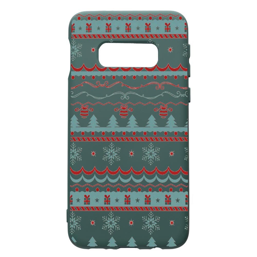 Husa Premium Silicon Compatibila Cu Samsung Galaxy S10e, Xmas, cu interiorul din material textil, protectie camera, Forest Green, PFG321