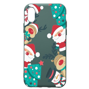 Husa Premium Silicon Compatibila Cu Samsung Galaxy A10, Xmas, cu interiorul din material textil, protectie camera, Forest Green, PFG338 Husa Premium Silicon Compatibila Cu Samsung Galaxy A10, Xmas, cu interiorul din material textil, protectie camera, Forest Green, PFG338