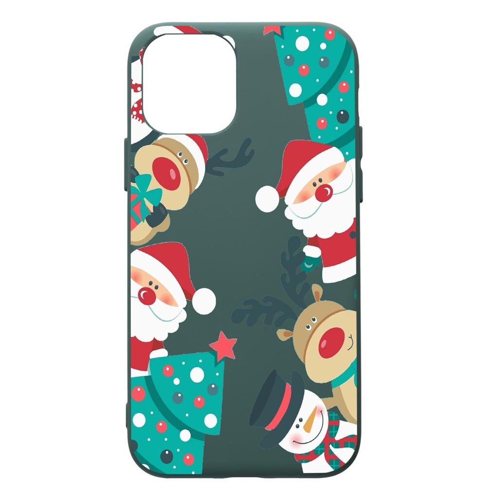 Husa Premium Silicon Compatibila Cu Apple iPhone 11 Pro Max, Xmas, cu interiorul din material textil, protectie camera, Forest Green, PFG338