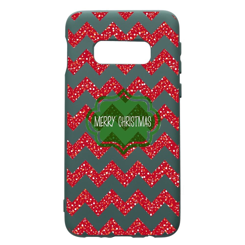 Husa Premium Silicon Compatibila Cu Samsung Galaxy S10e, Xmas, cu interiorul din material textil, protectie camera, Forest Green, PFG316