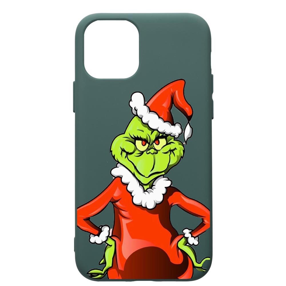 Husa Premium Silicon Compatibila Cu Apple iPhone 11 Pro, Xmas Grinch, cu interiorul din material textil, protectie camera, Forest Green, PFG322